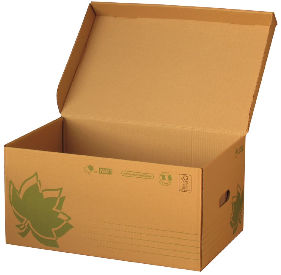 Fast Nature Line Archiv-Klappdeckelbox, Braune Wellpappe