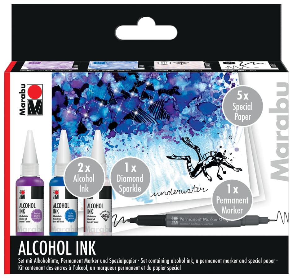Marabu Permanente Tinte Alcohol Ink-Set Underwater