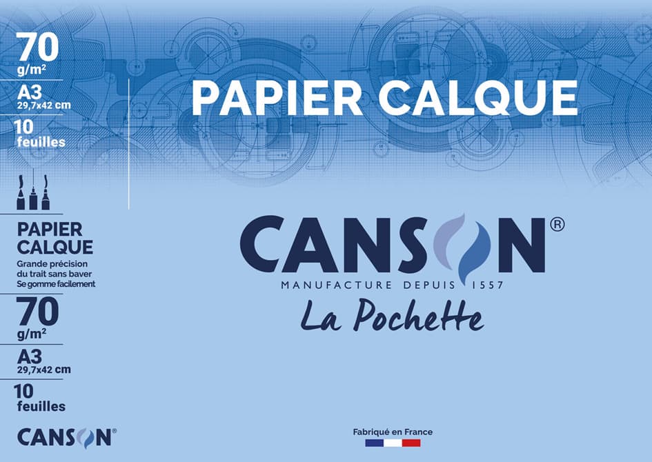 Canson Transparentpapier, Satiniert, Din A3, 70 G/Qm