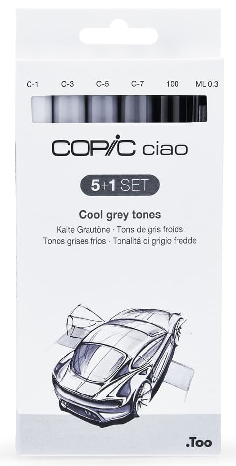 Copic Marker Ciao, 5+1 Set , Cool Grey Tones,