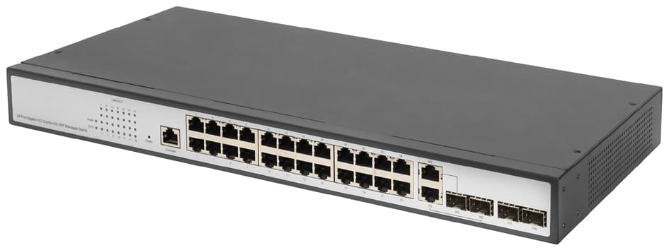 Digitus 19, Gigabit Switch, Managed, 2 Uplinks, 24 Ports