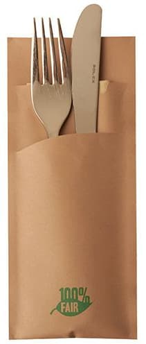 Papstar Servietten-Tasche, 1/8 Falz, Braun, 520er