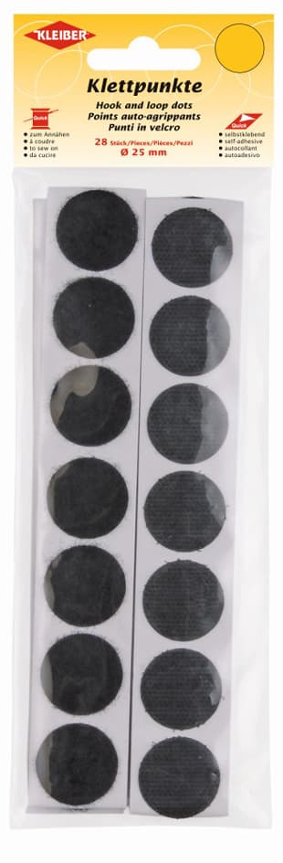 Kleiber Klettpunkte, Durchmesser: 25 Mm, Schwarz