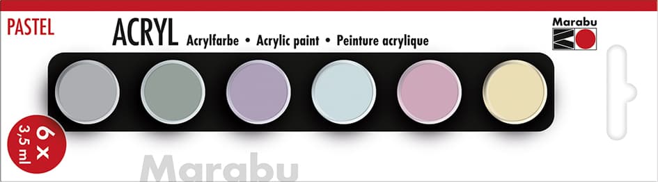 Marabu Acrylfarben-Set , Pastell, , 6 X 3,5 Ml