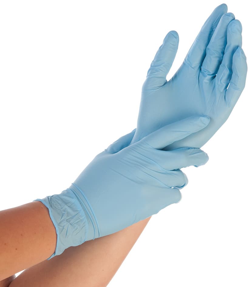 Hygostar Nitril-Handschuh Safe Premium, L, Blau, Puderfrei
