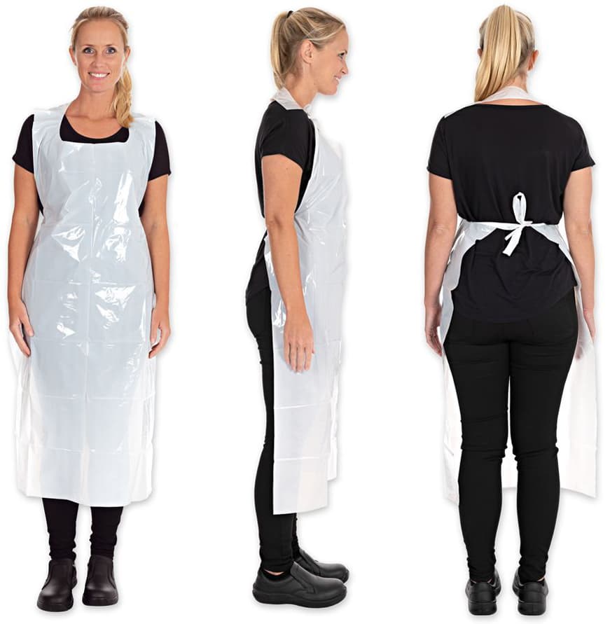 Hygostar Ldpe-Latzschürze, 35 My, Glatt, Weiß