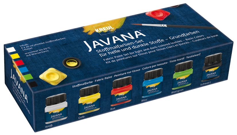 Kreul Textilfarbe Javana, Creativset 6 X 20 Ml