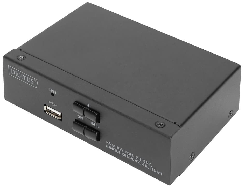 Digitus Kvm Switch, 2-Port, Single-Display, 4k, Hdmi