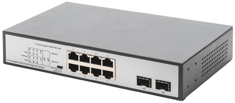 Digitus 19, Gigabit Poe Switch, 8-Port, Unmanaged, 2 Uplinks