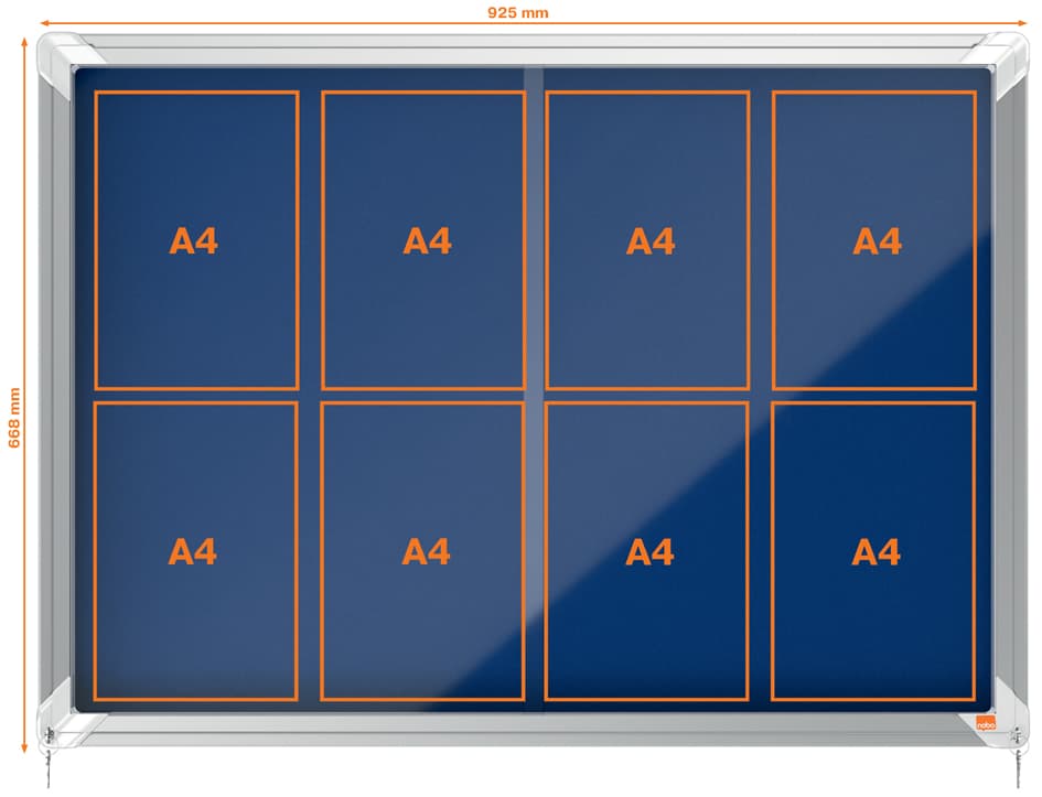 Nobo Schaukasten Premium Plus, Filz-Rückwand, 27 X Din A4