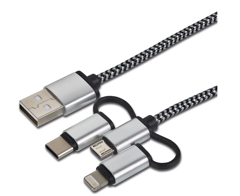 Cartrend Daten- & Ladekabel 3in1, Lightning/Micro-Usb/Usb-C