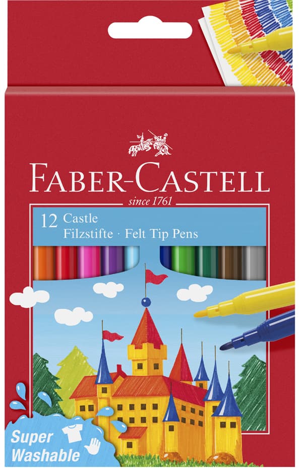 Faber-Castell Fasermaler Castle, 12er Kartonetui