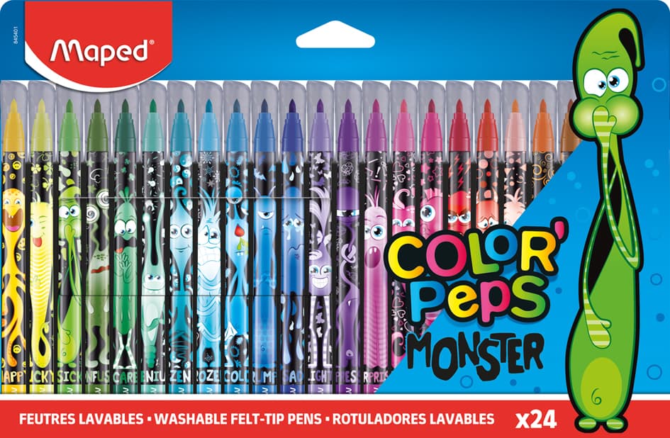 Maped Fasermaler Color, Peps Monster, 24er Kartonetui