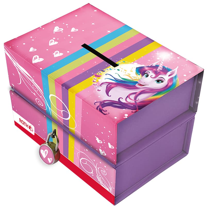 Roth Spardose , Einhornportrait, , Mit Magnet Und Schloss