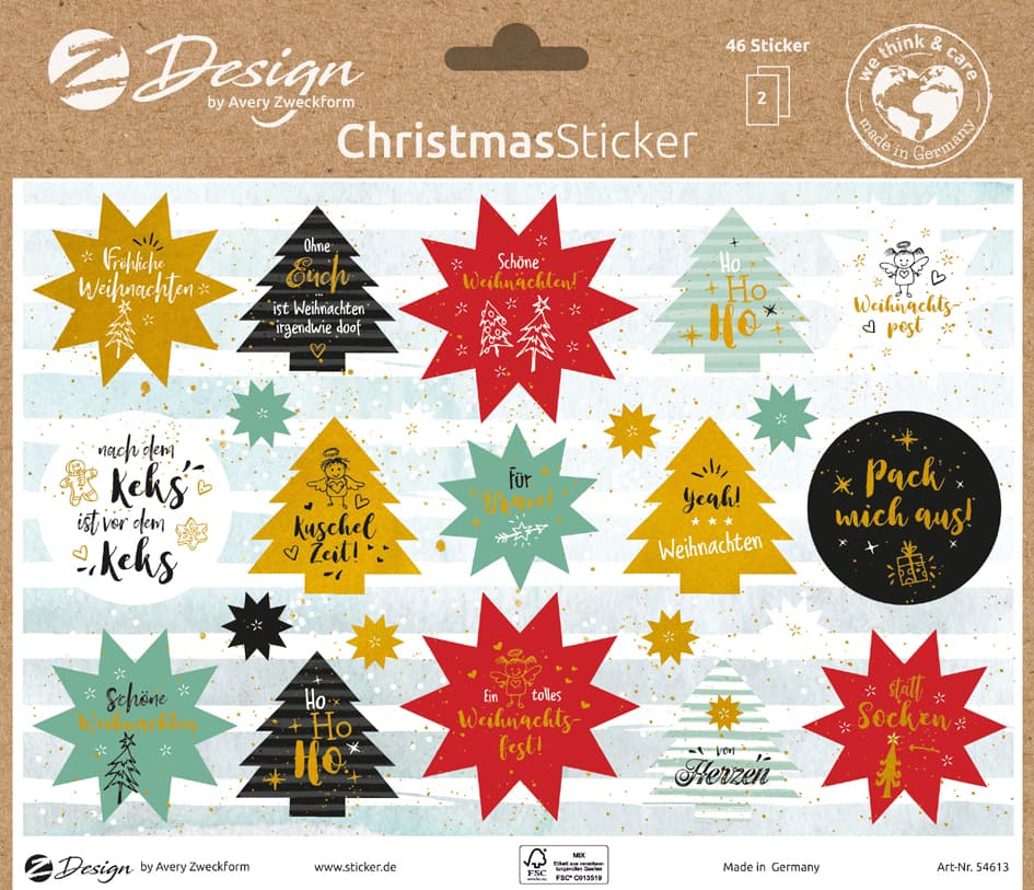 Avery Zweckform Zdesign Trend Sticker Weihnachten