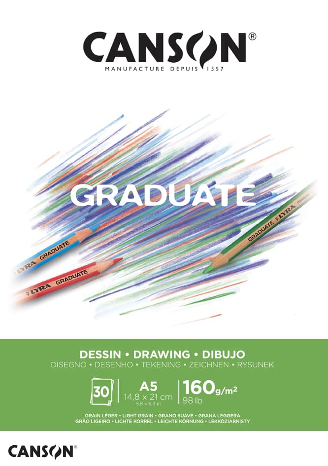 Canson Studienblock Graduate Zeichnen, Din A4