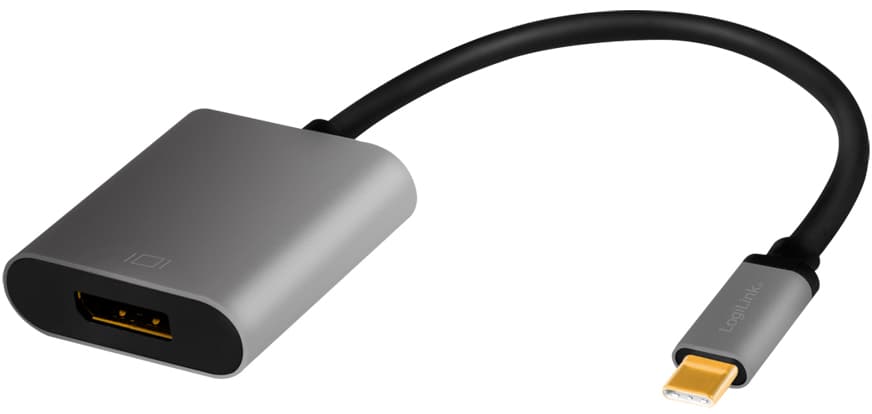 Logilink Usb-C - Displayport Adapterkabel, Schwarz/Grau