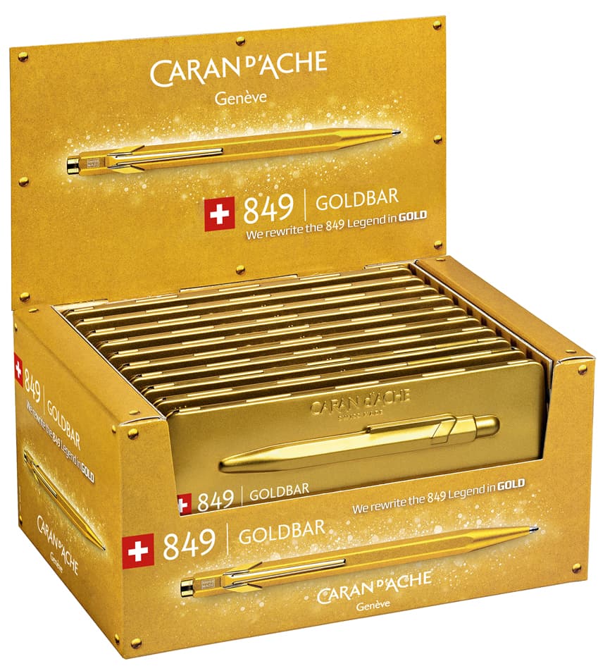 Caran D, Ache Druckkugelschreiber 849 Goldbar, Im Display