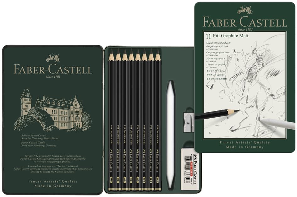 Faber-Castell Pitt Graphite Matt Set, 11-Teiliges Etui