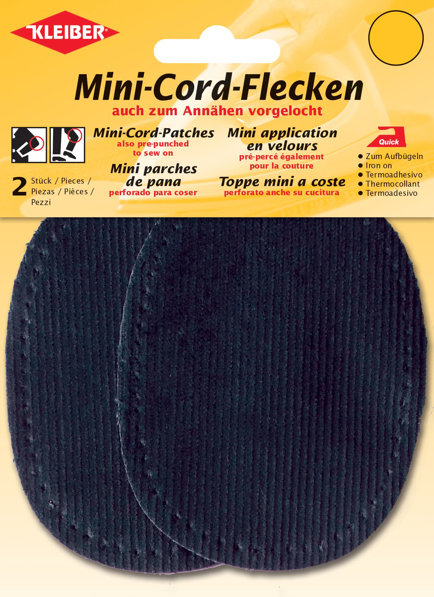 Kleiber Mini-Cord-Flecken, 110 X 85 Mm, Blau
