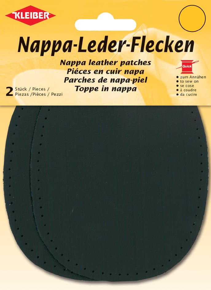 Kleiber Nappa-Lederflecken Oval, 100 X 125 Mm, Schwarz