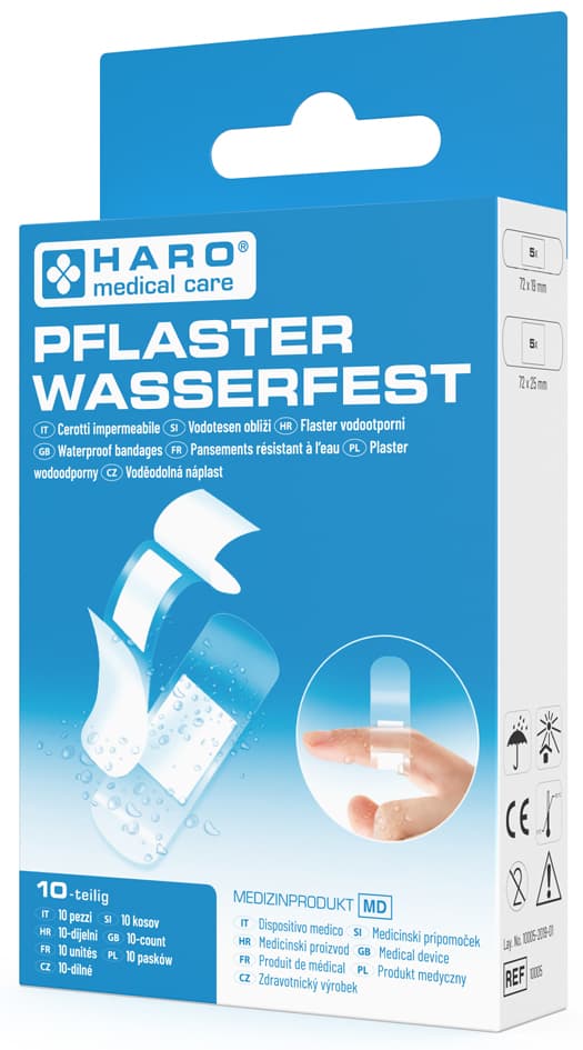 Haro Pflaster-Strips Wasserfest, Transparent, 10er Pack