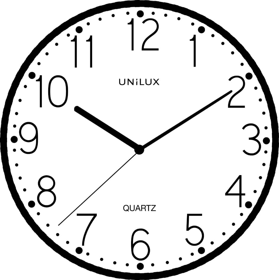 Unilux Wanduhr/Quarzuhr Nessy, Durchmesser: 250 Mm, Schwarz