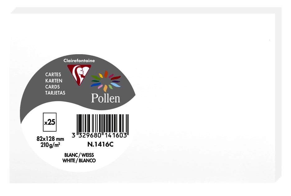 Pollen By Clairefontaine Briefkarte 82 X 128 Mm, Weiß
