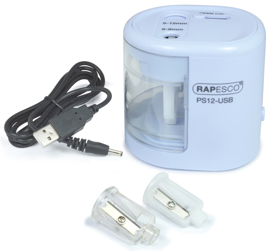 Rapesco Elektrischer Doppel-Spitzer Ps12-Usb, Hellblau