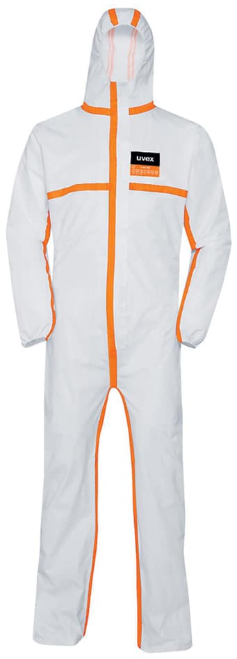 Uvex Einweg-Schutzanzug 4b, Weiß/Orange, M