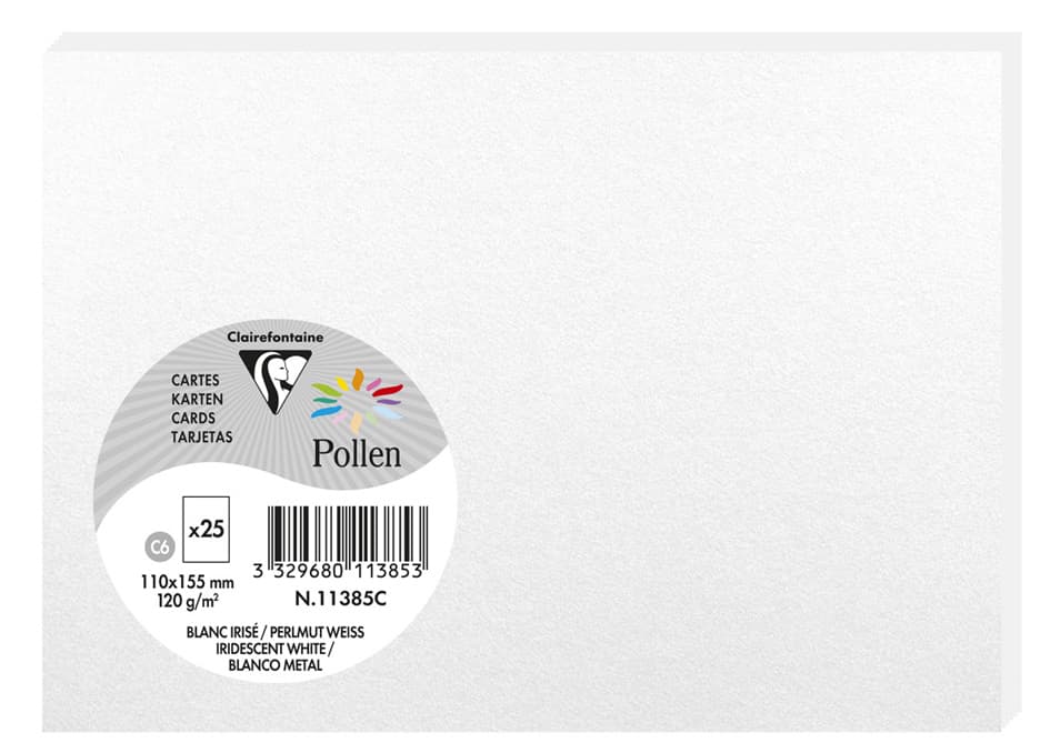 Pollen By Clairefontaine Karte C6, Perlmutt-Weiß