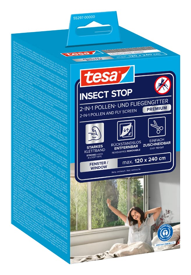 Tesa Pollenschutzgitter Insect Stop, 2,40 M X 1,20 M