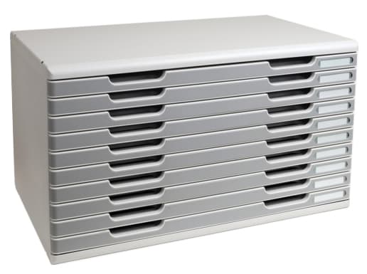 Exacompta Schubladenbox Modulo A3, 10 Schübe, Steingrau