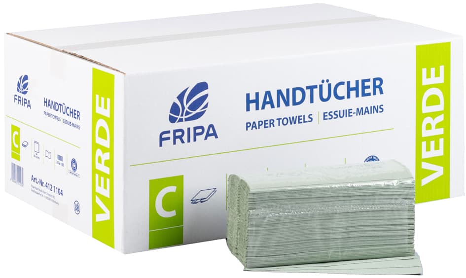 Fripa Handtuchpapier Verde, 250 X 330 Mm, C-Falz, Grün