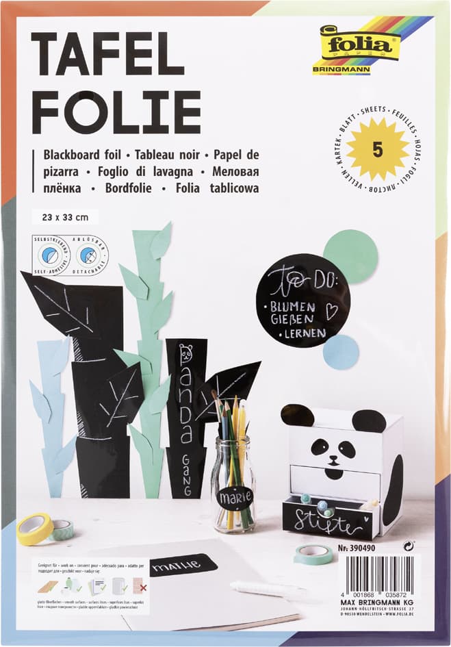 Folia Tafelfolie/Kreidefolie, Aus Pvc, 230 X 330 Mm, Schwarz