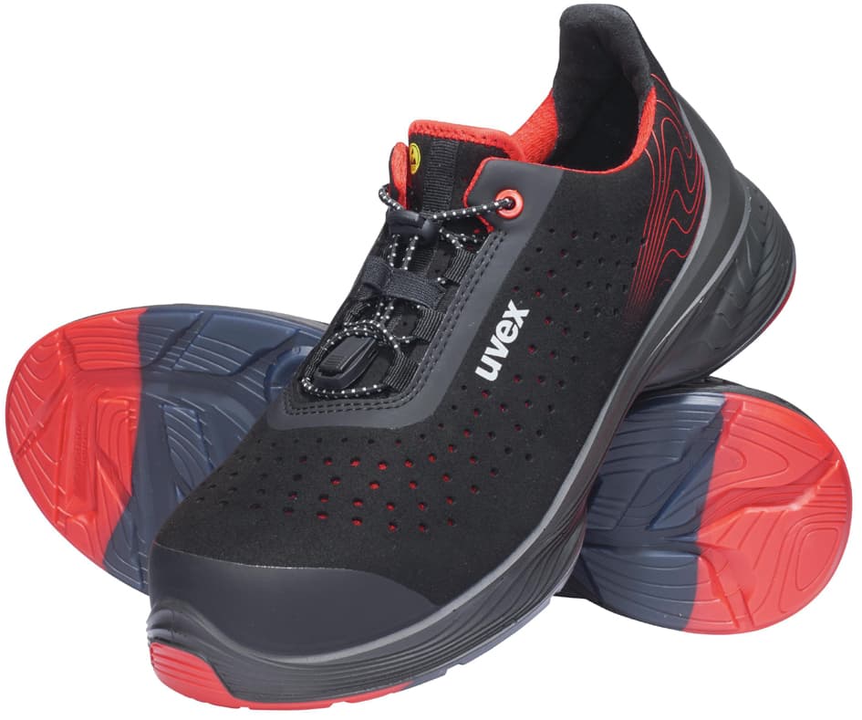 Uvex 1 G2 Sicherheits-Halbschuh S1p, Schwarz/Rot, Gr. 49