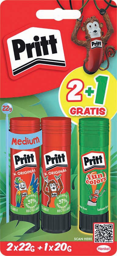 Pritt Klebestift Bts 2025, Multipack, 2x 22 G + 1x 20 G