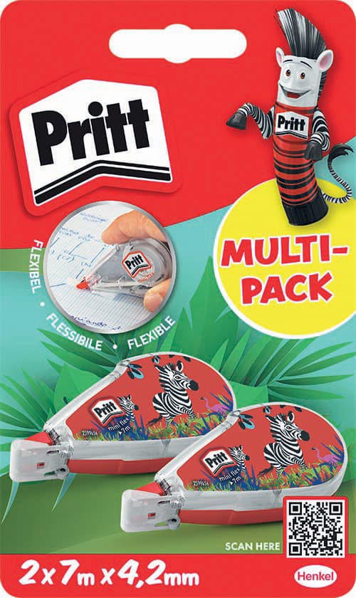 Pritt Korrekturroller Mini Flex, 4,2 Mm X 7 M, 2er Blister