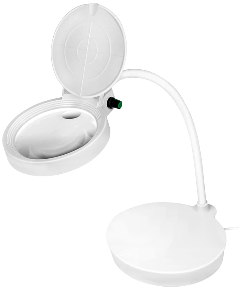 Logilink Led-Lupenleuchte, Mit 2 Linsen, Weiß, Dimmbar
