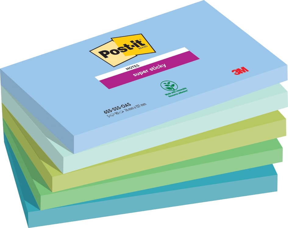 Post-It Haftnotizen Super Sticky Notes, 127 X 76 Mm, Oasis