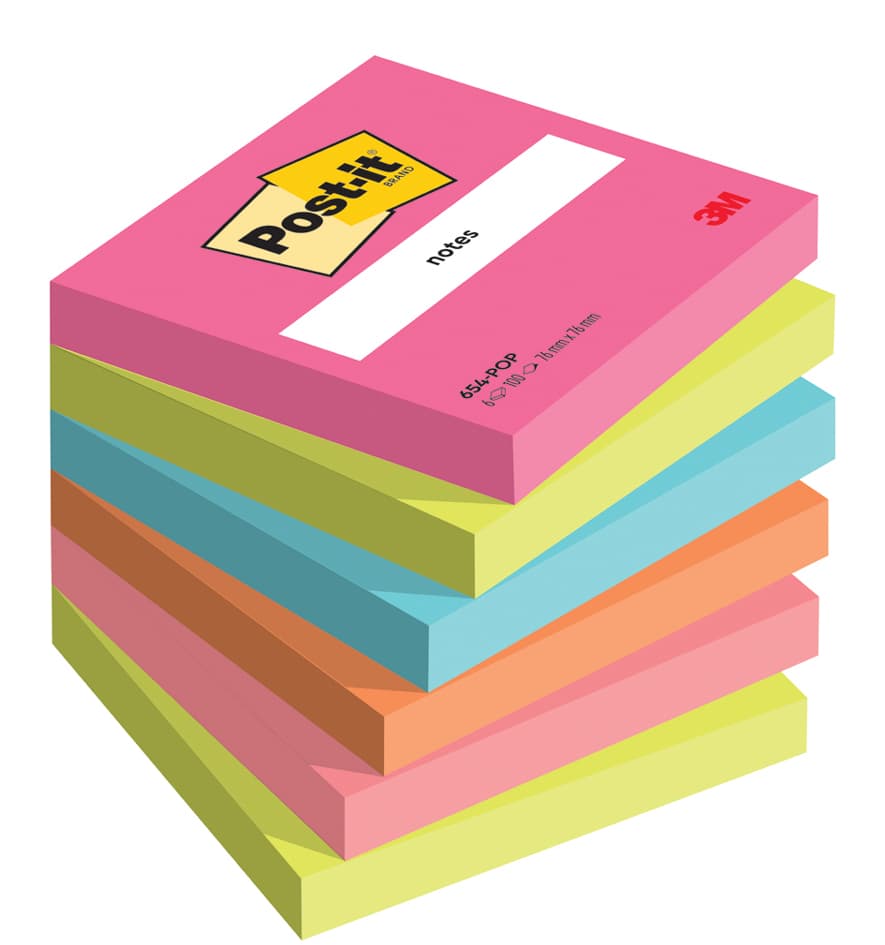 Post-It Haftnotizen Notes, 76 X 76 Mm, Poptimistic