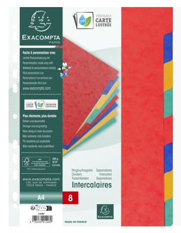 Exacompta Karton-Register, Din A4, 8-Teilig