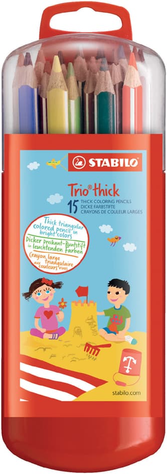 Stabilo Dreikant-Buntstifte Trio Dick, 15er Box