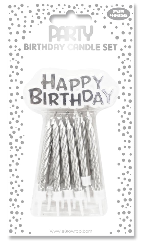 Clairefontaine Geburtstagskerzen , Happy Birthday, , Silber
