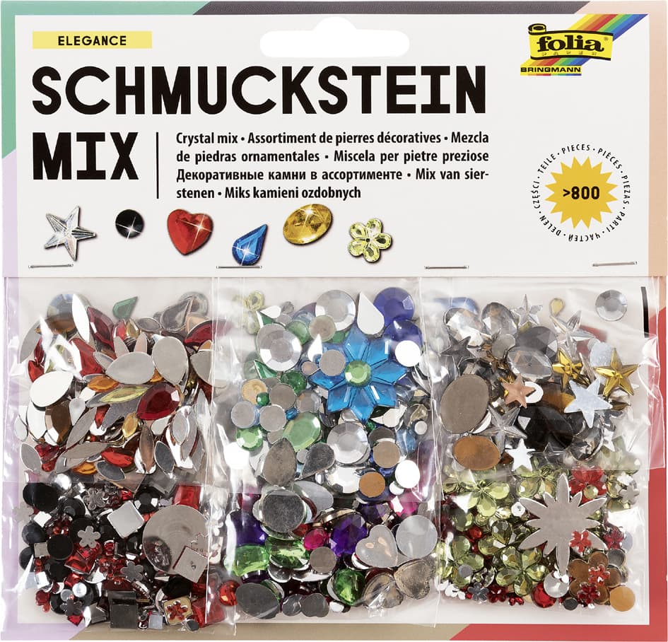 Folia Schmucksteine-Set Elegance, Über 800 Teile, Sortiert