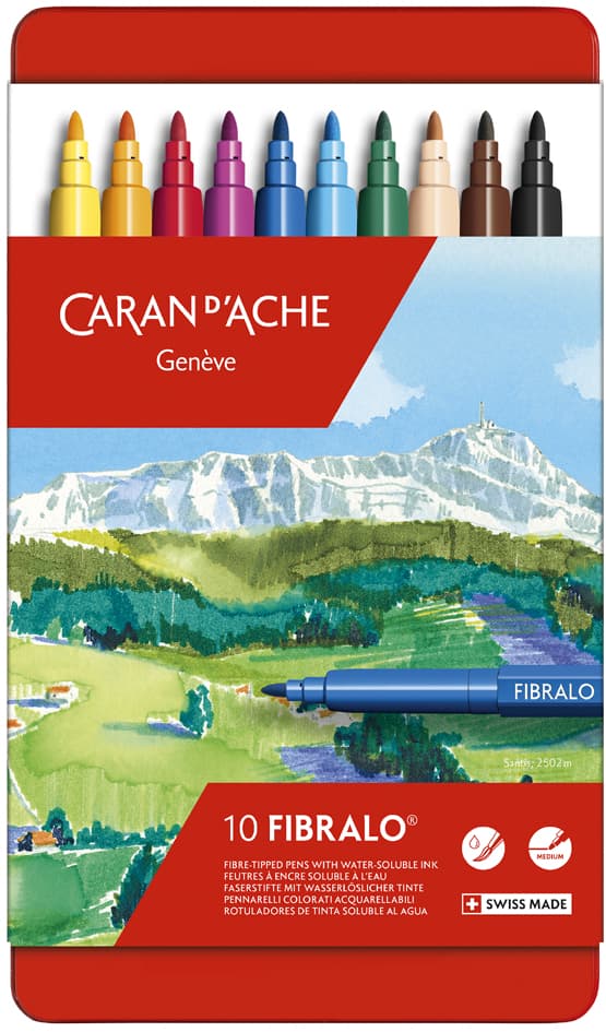 Caran D, Ache Fasermaler Fibralo, 10er Metalletui