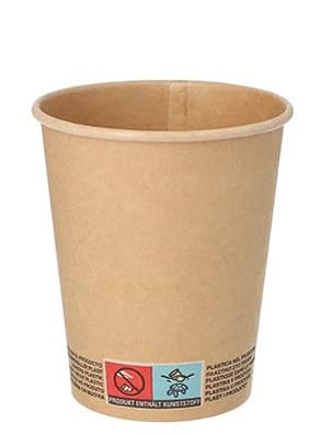 Papstar Papp-Trinkbecher , Pure, 0,2 L, Braun