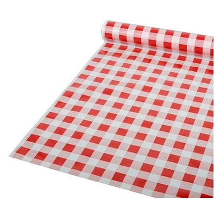 Starpak Folien-Tischdecke , Karo, , (B)800 Mm X (L)50 M, Rot