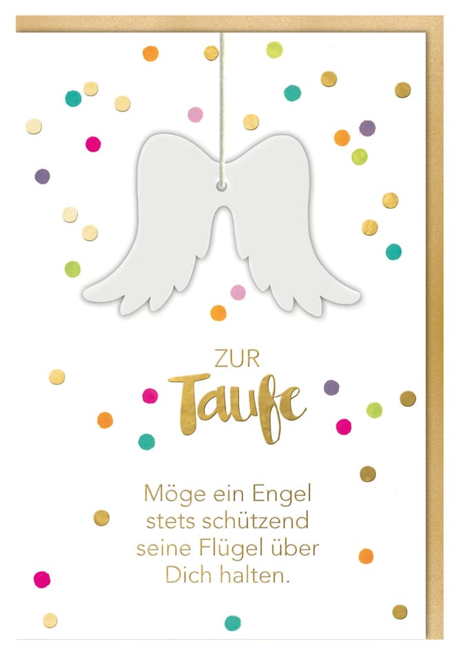 Susy Card Taufkarte , Engelsflügel,