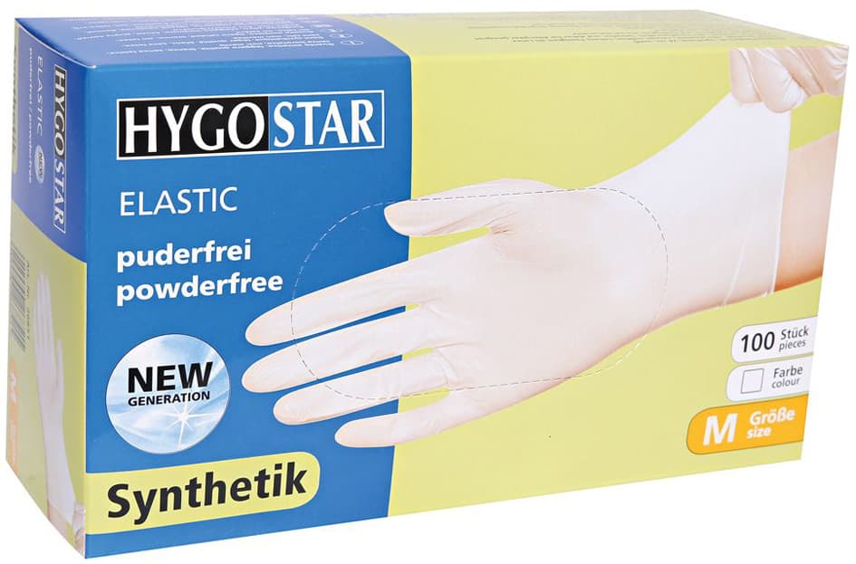 Hygostar Synthetik-Handschuh Elastic, M, Weiß, Puderfrei